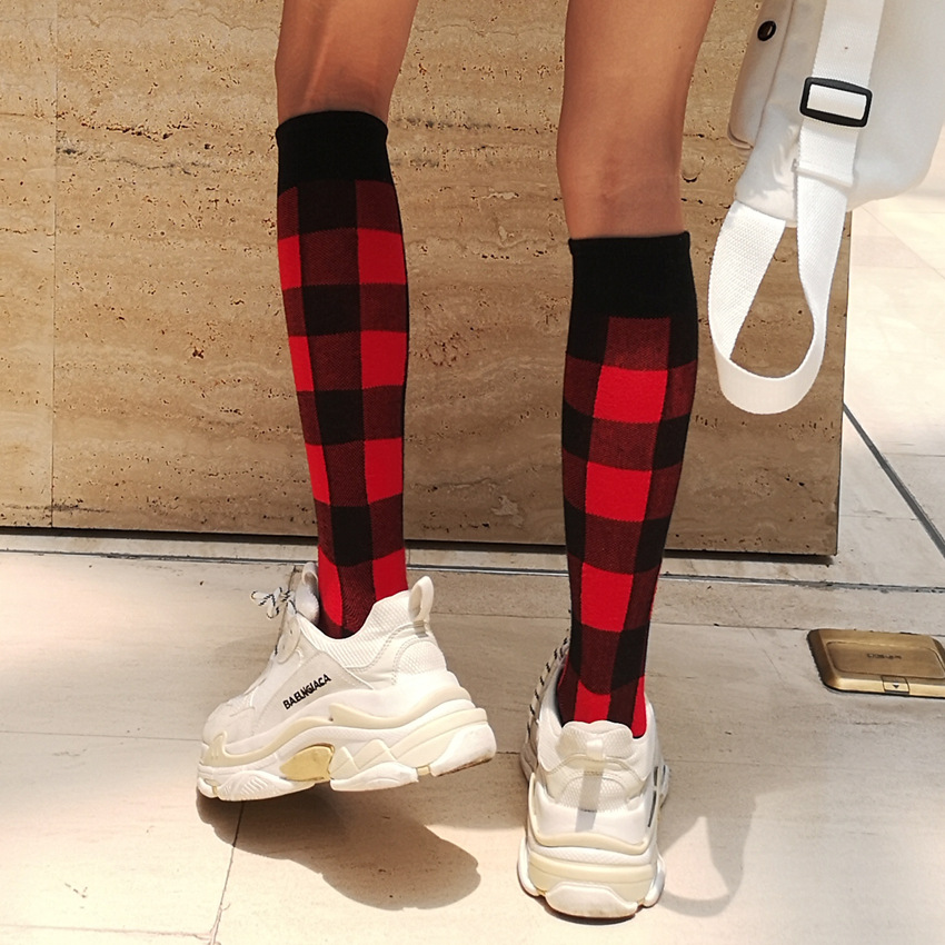 Female Calf Socks Knee High Fashionable Cotton Socks Crew Female Four Seasons Stockings